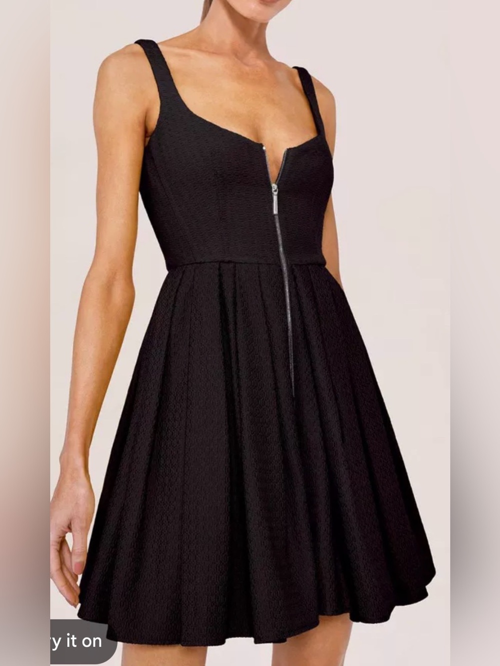Alexis Black Jody Sleeveless Full Zip black 
Textured Mini Dress Size XS